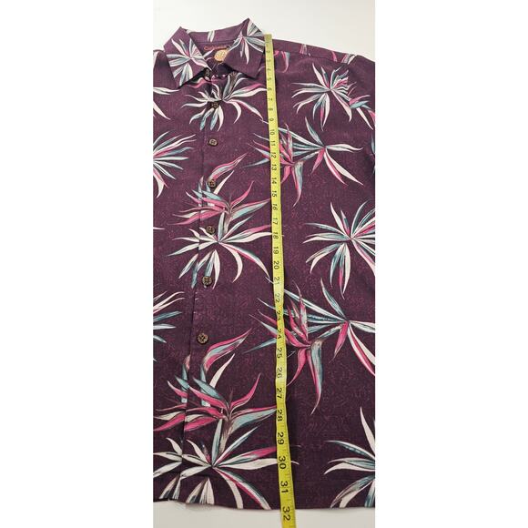 Caribbean sz XL silk blend hawaiin vacation short sleeve button up EUC luau - Picture 5 of 7